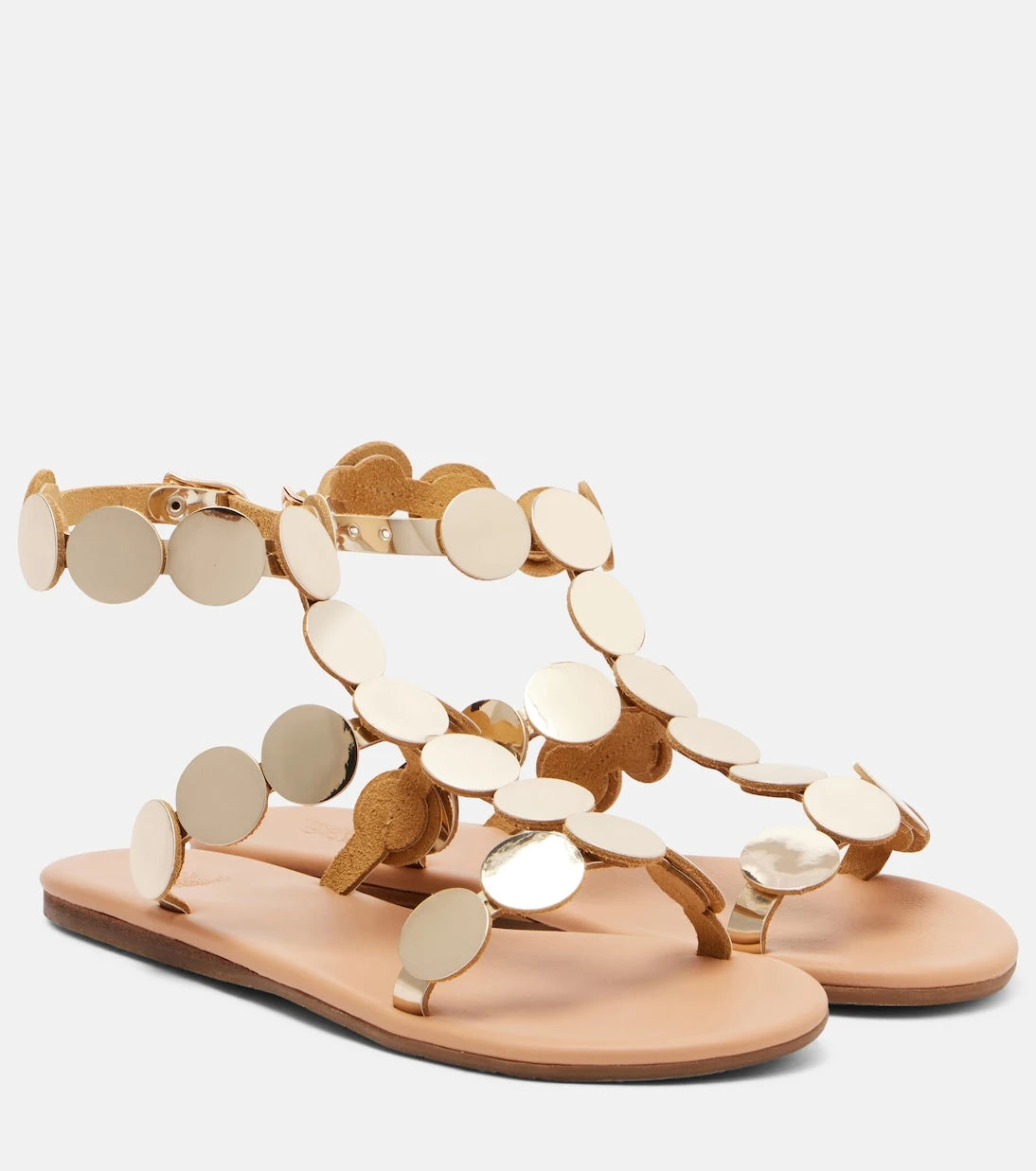 Ancient Greek Sandals - صندل المصارع Triton من الجلد المزين