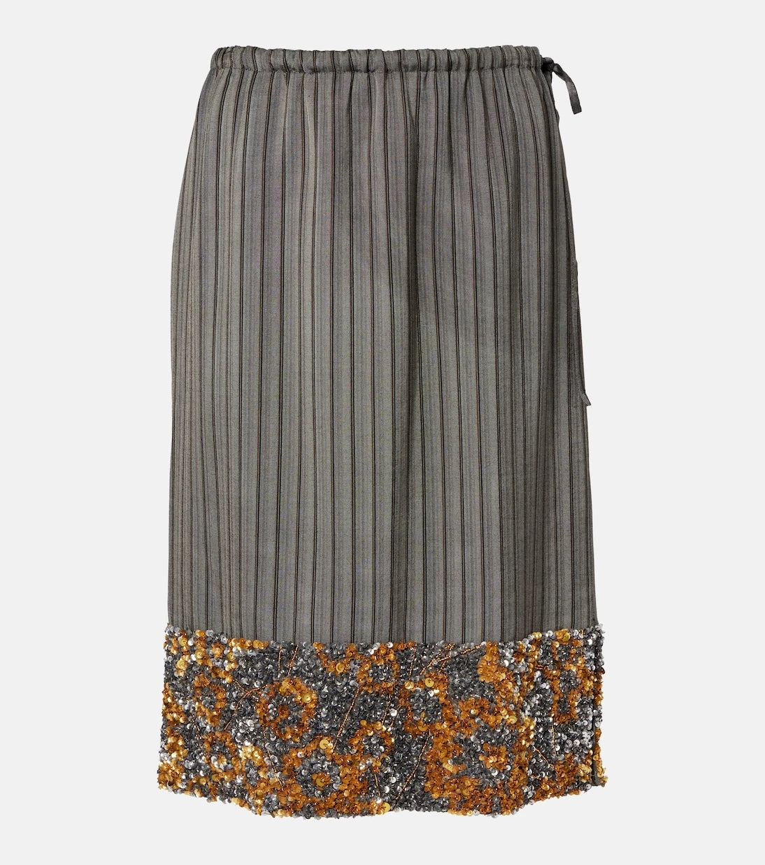 Dries Van Noten - Sequined striped midi skirt
