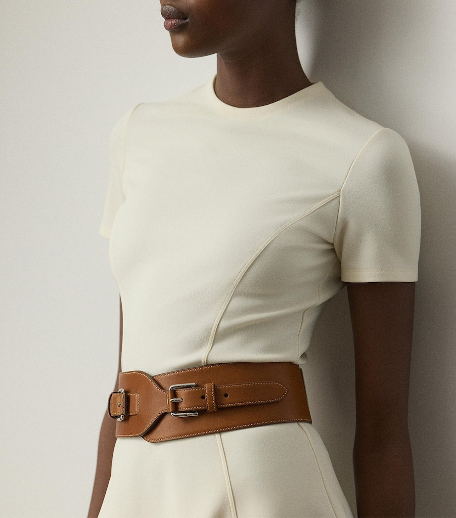 Beige Chiffon A-line Dress