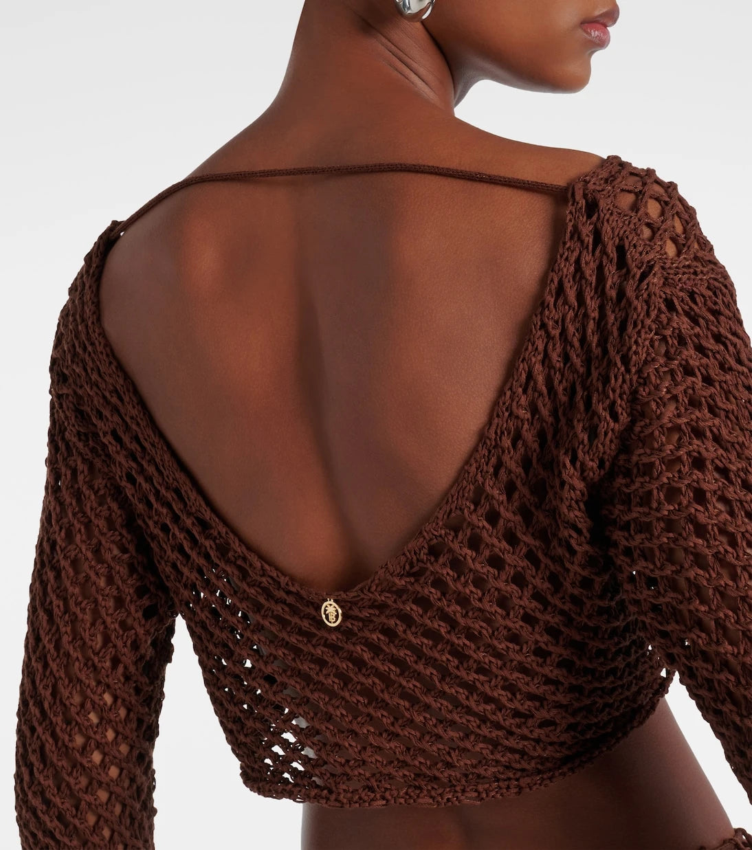 Bananhot - Magen knitted cotton-blend crop top