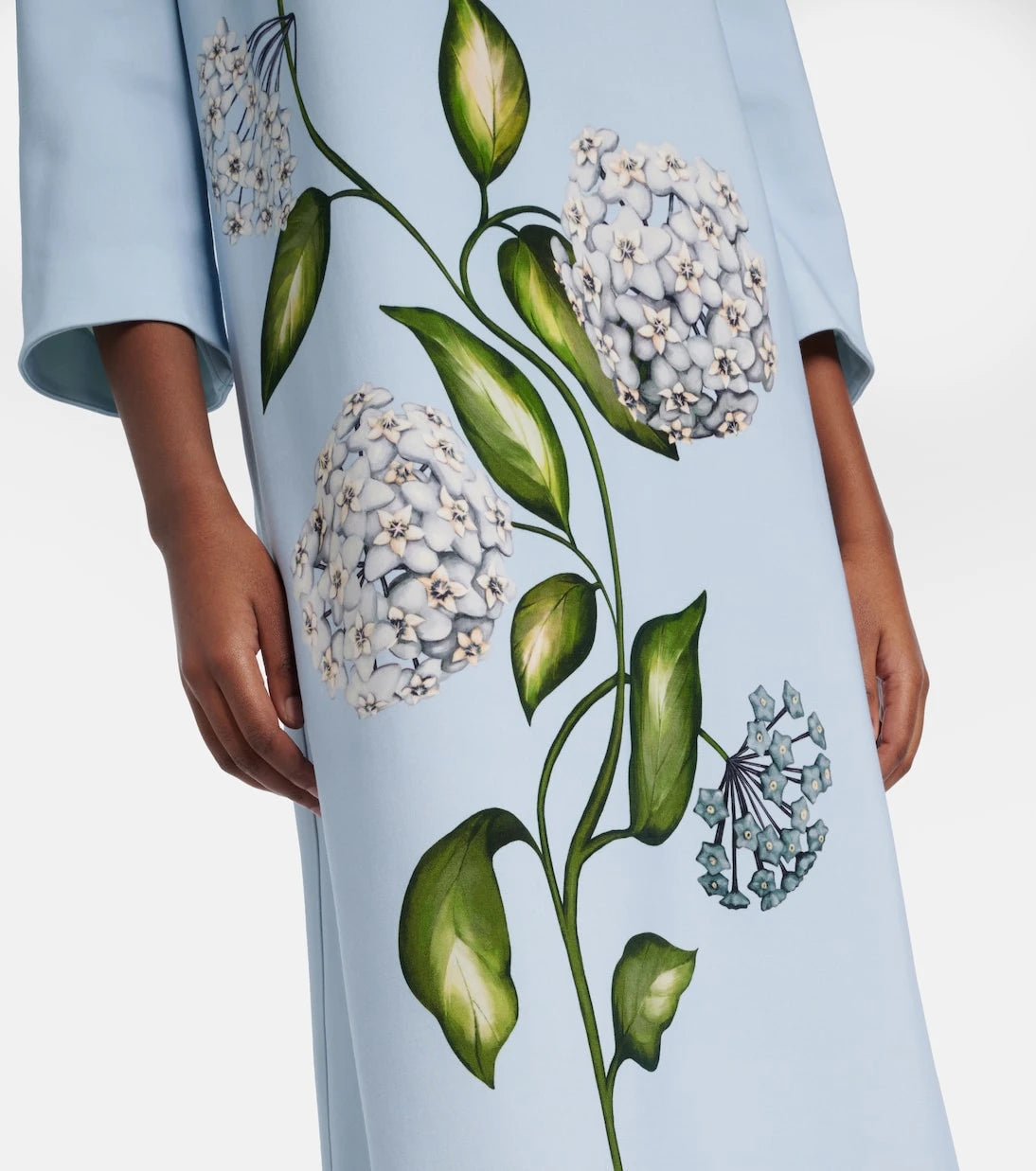 Oscar de la Renta - Porcelain Flower wool-blend kaftan
