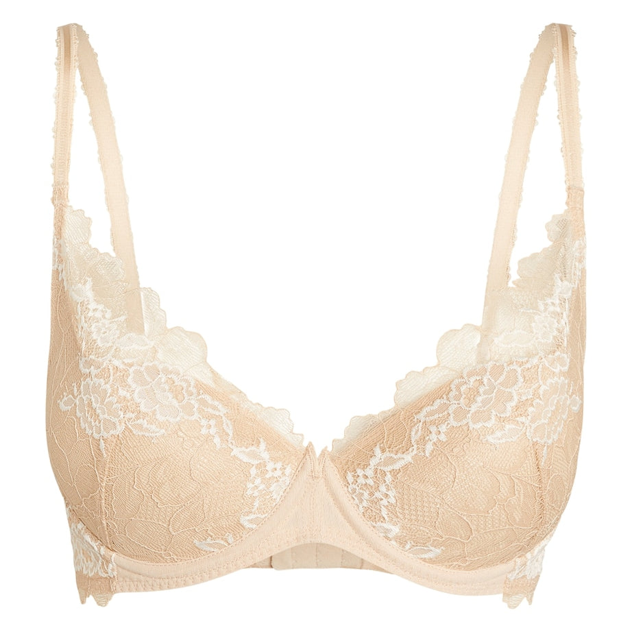 Nude Lace Perfection Plunge Push-Up Bra