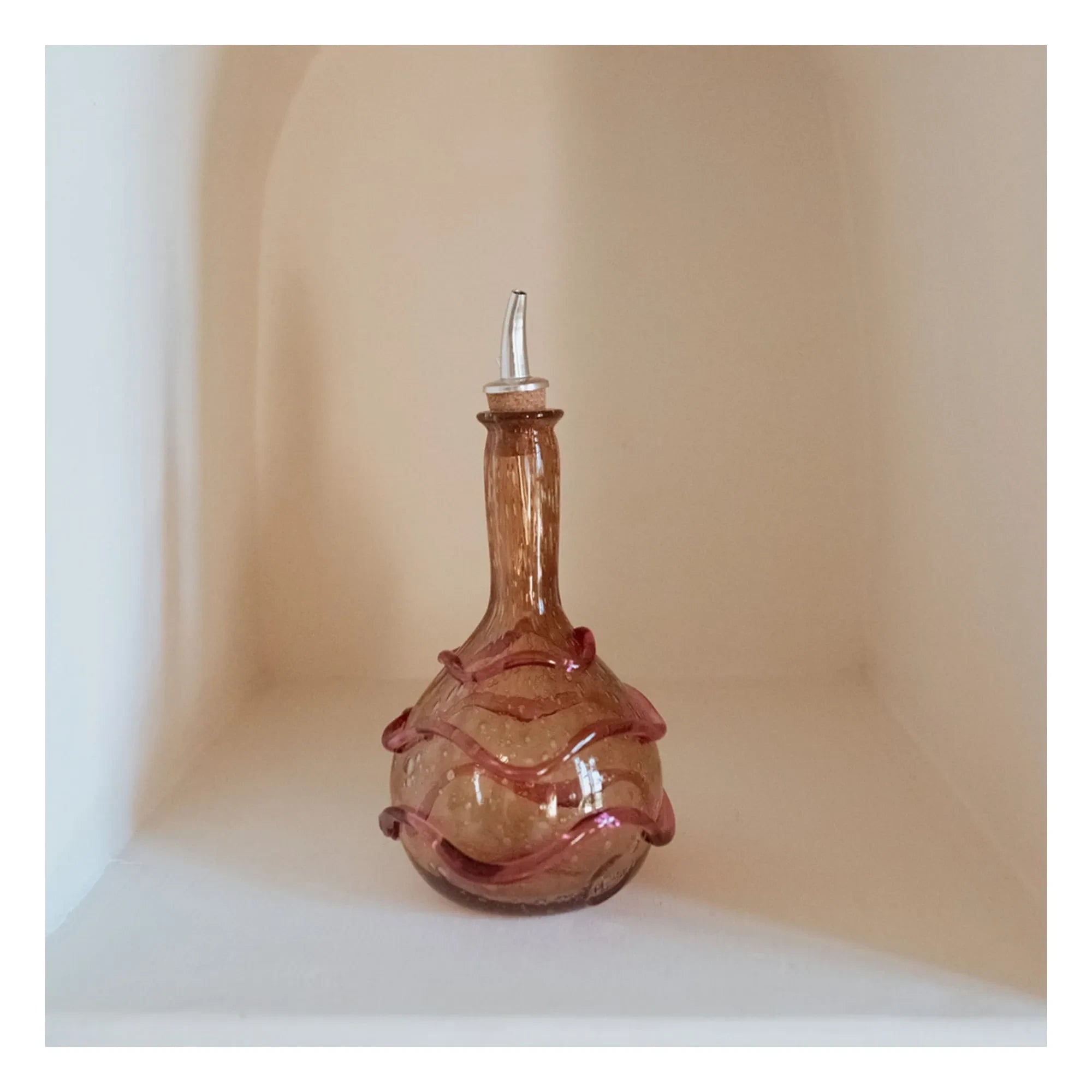 Denise - Romeo glass oil cruet | Pink