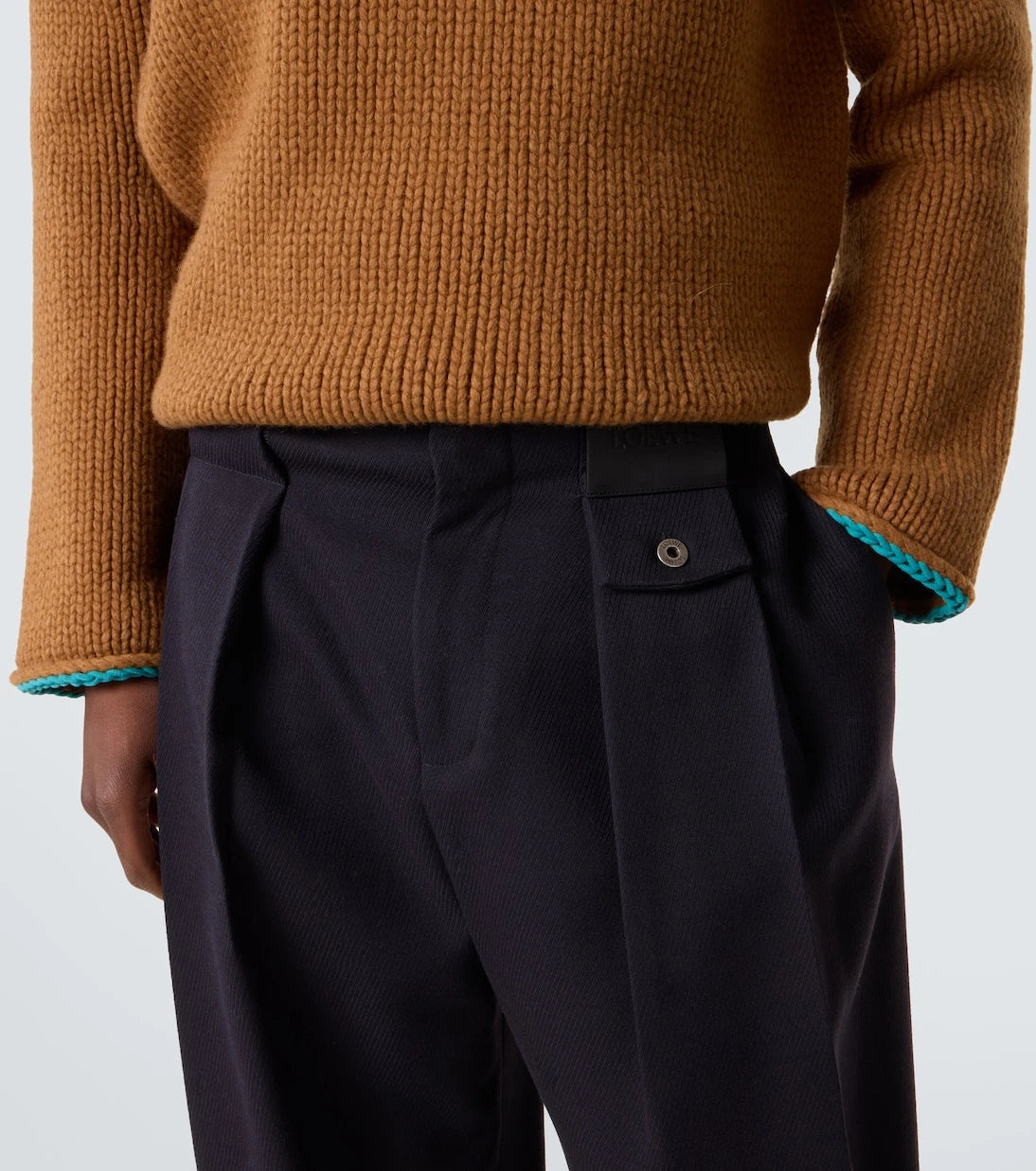 Loewe - Mid-rise cotton twill wide-leg pants