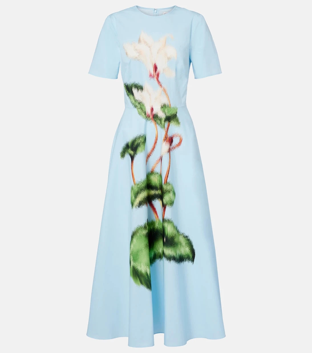 Oscar de la Renta - فستان ميدي من مزيج القطن المطبوع