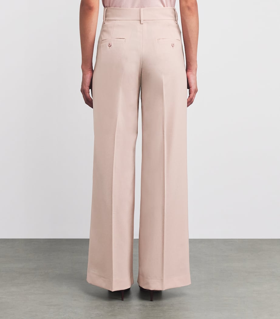 Pink Virgin Wool Tailored Trousers
