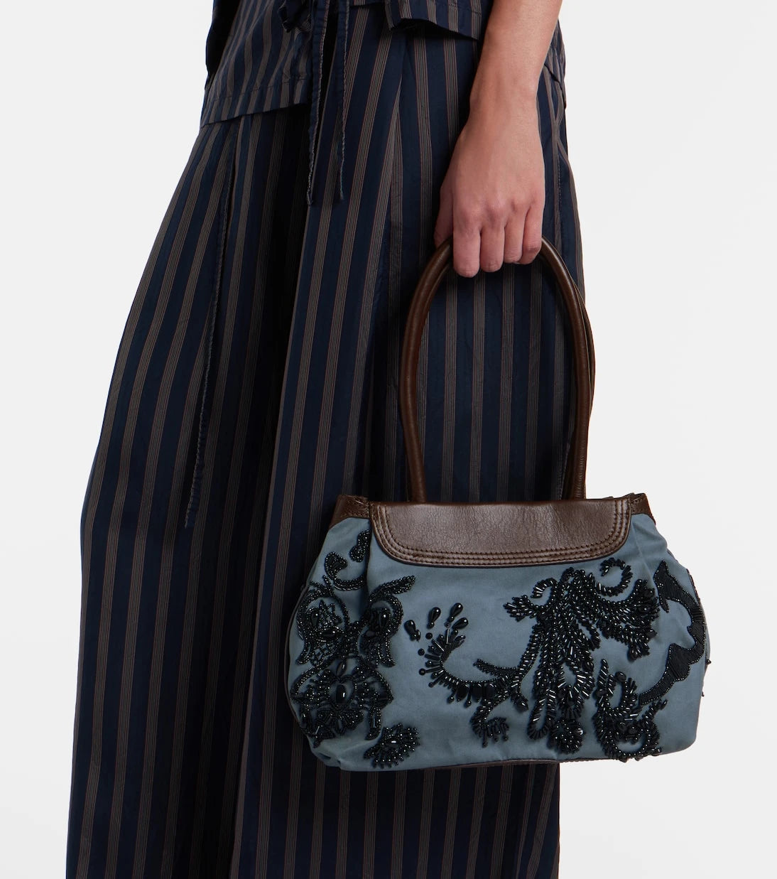 Dries Van Noten - Embellished twill shoulder bag