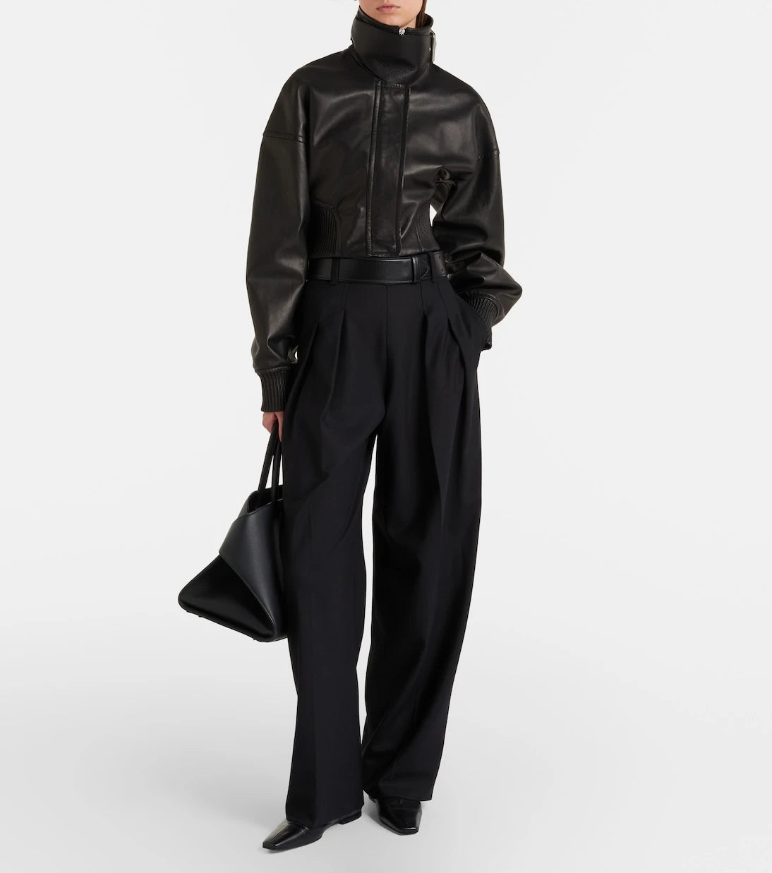 Sportmax - Ossido leather blouson jacket