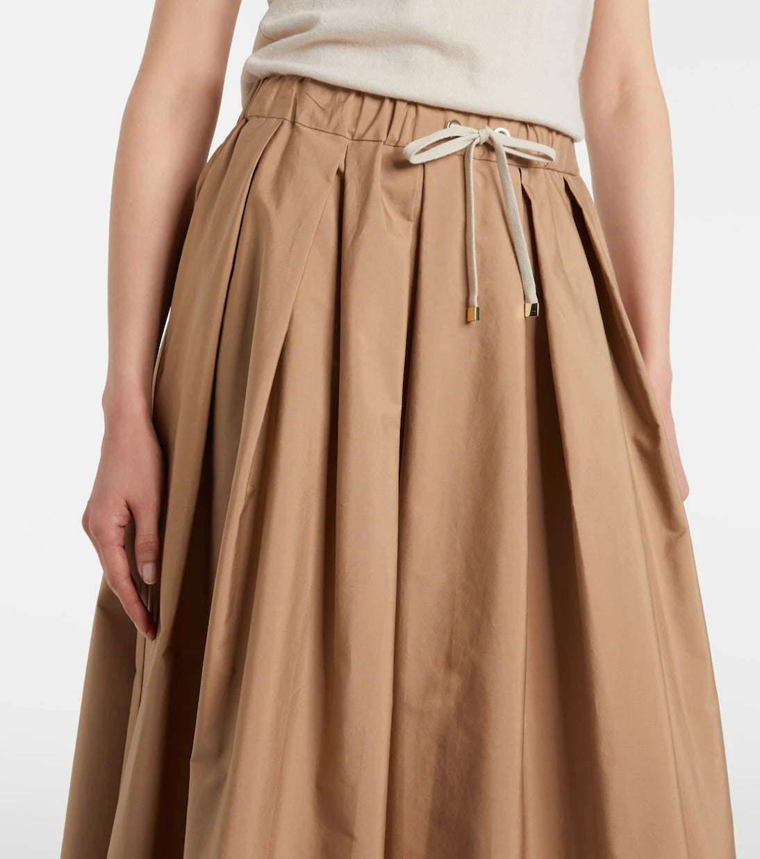 'S Max Mara - Pineta pleated cotton poplin midi skirt