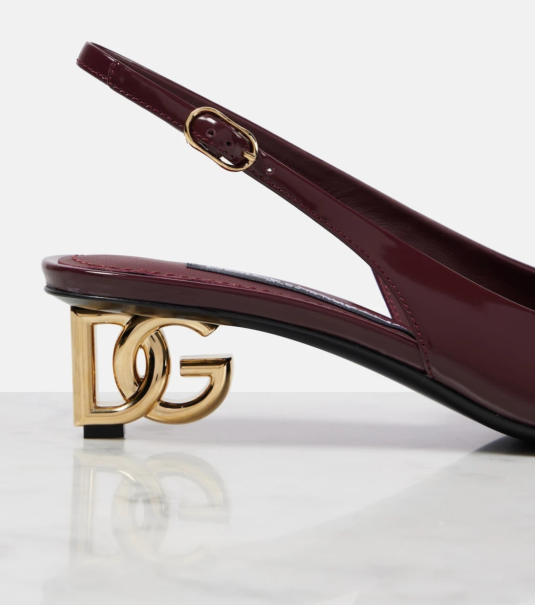 Dolce&Gabbana - DG 40 patent leather slingback pumps