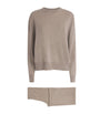 Soft Goat Beige Cashmere Sweater and Trouser Set