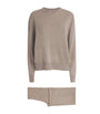 Soft Goat Beige Cashmere Sweater and Trouser Set