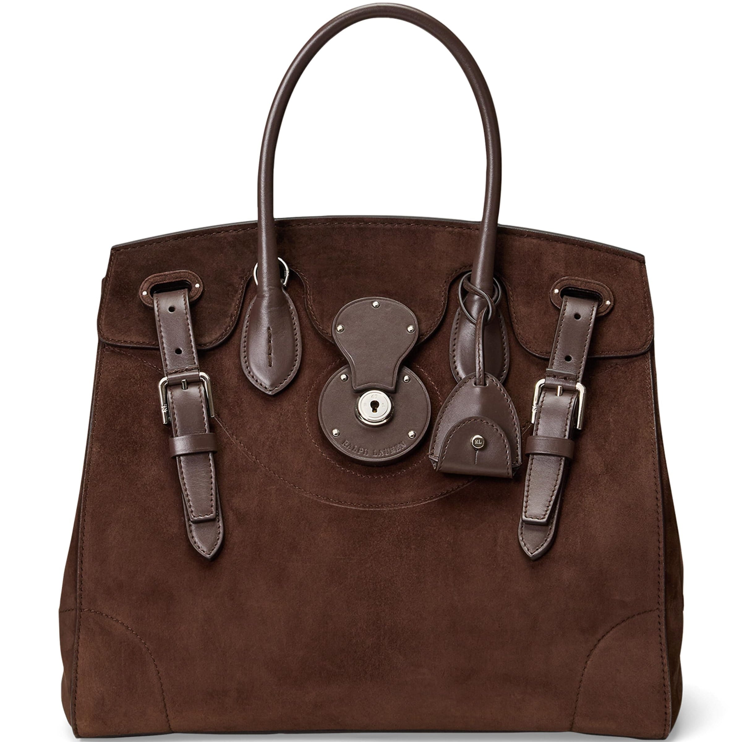 Brown Suede Soft Ricky 33 Top-Handle Bag