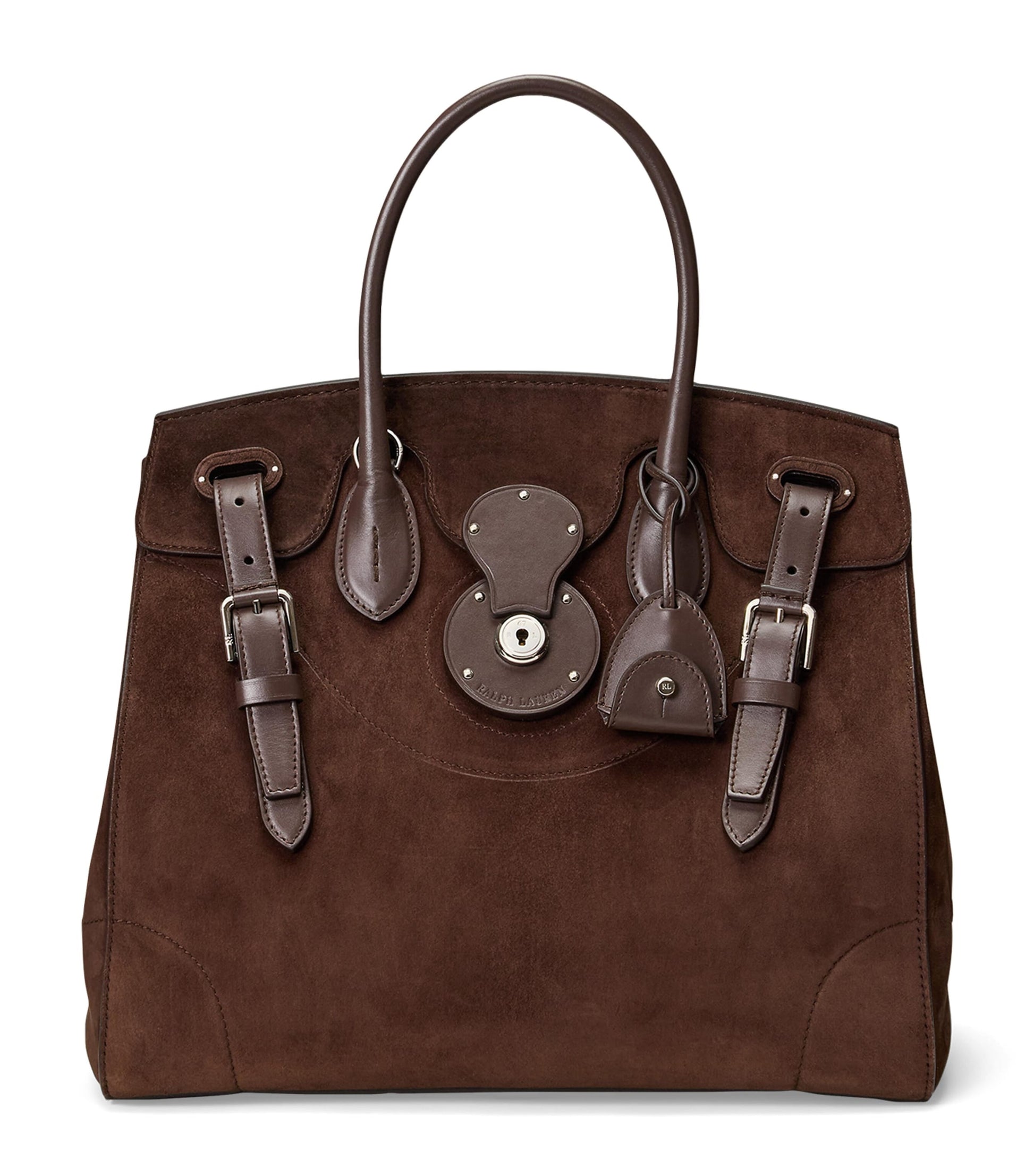 Brown Suede Soft Ricky 33 Top-Handle Bag