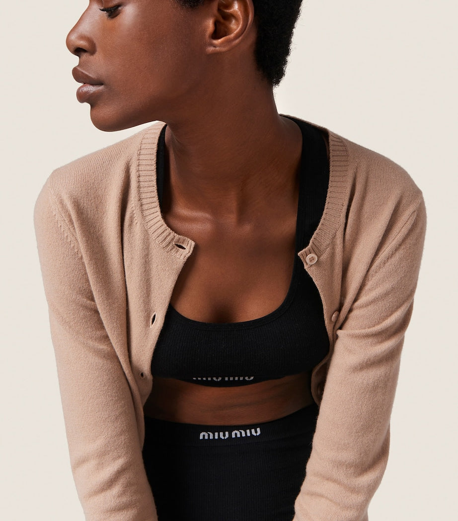 Miu Miu Black Ribbed Seamless Boxer Shorts