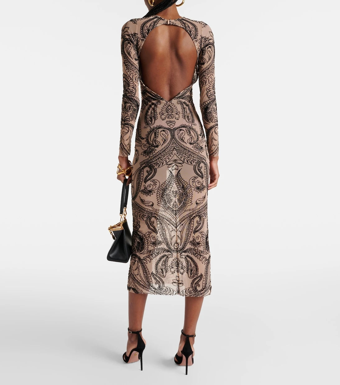 Etro - Logo printed tulle midi dress