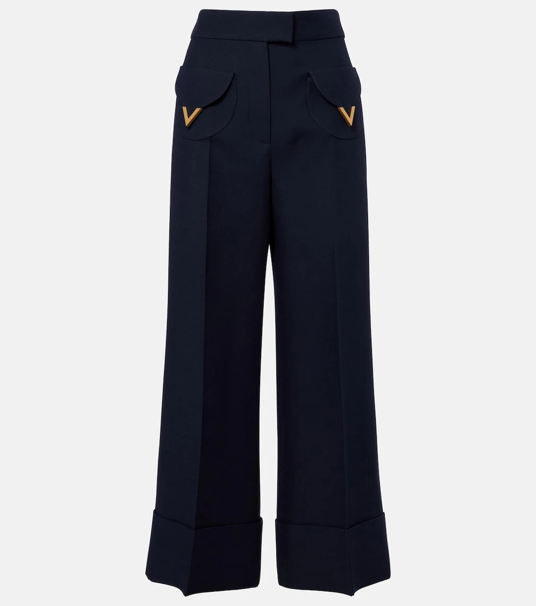 Valentino - VGold Crepe Couture wide-leg pants