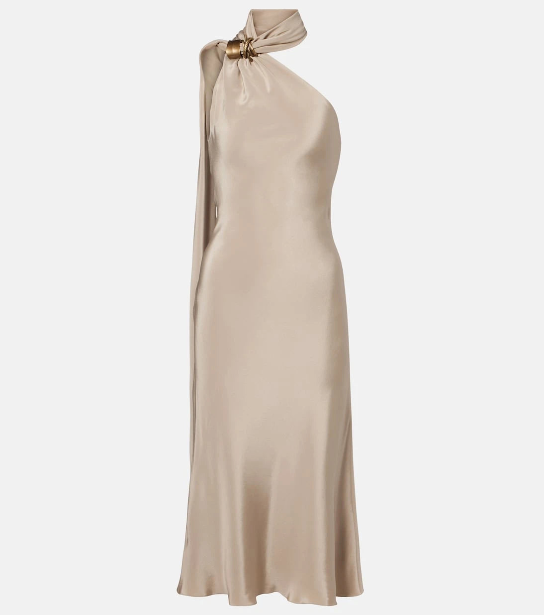 Max Mara - Elegante one-shoulder silk crêpe midi dress