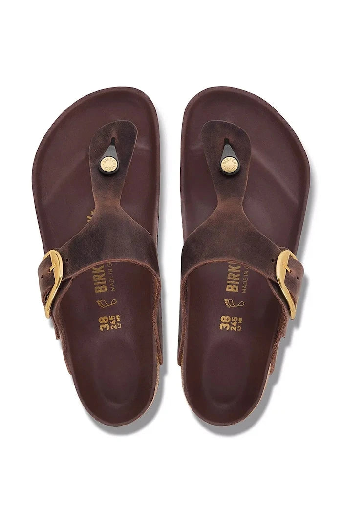 Birkenstock Kadın Deri Terlik Gizeh Big Buckle Oiled Leather
