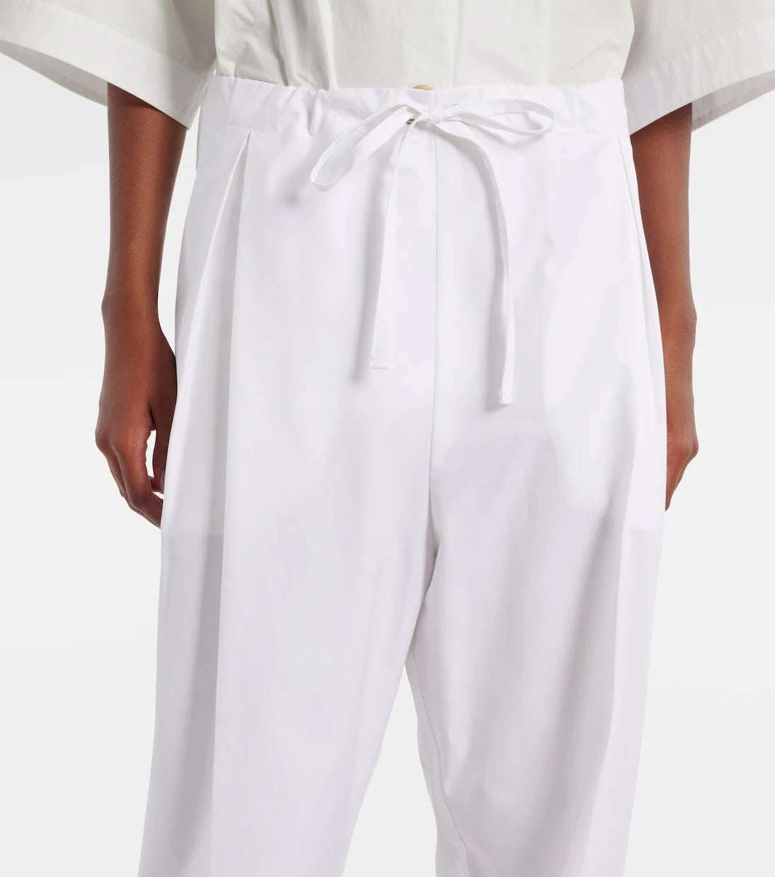 Khaite - Trenton cotton poplin wide-leg pants