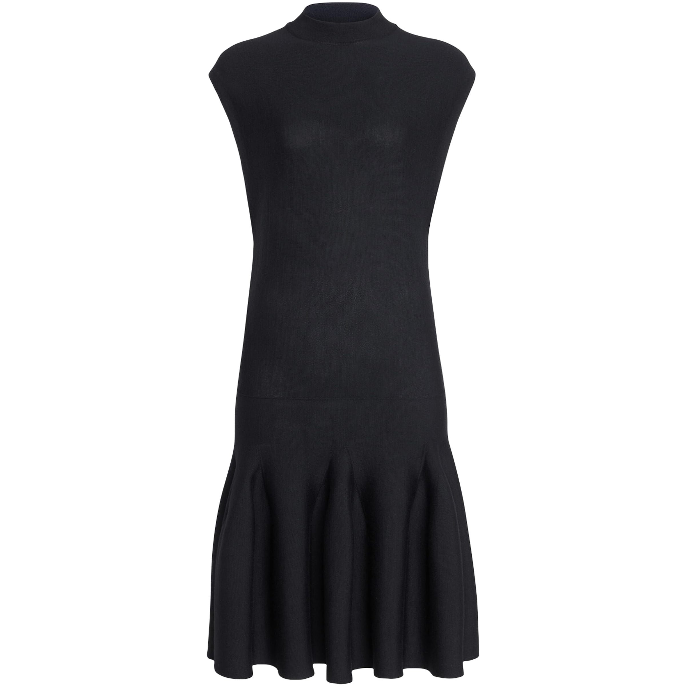 Alaïa Black Wool Dropped-Waist Mini Dress
