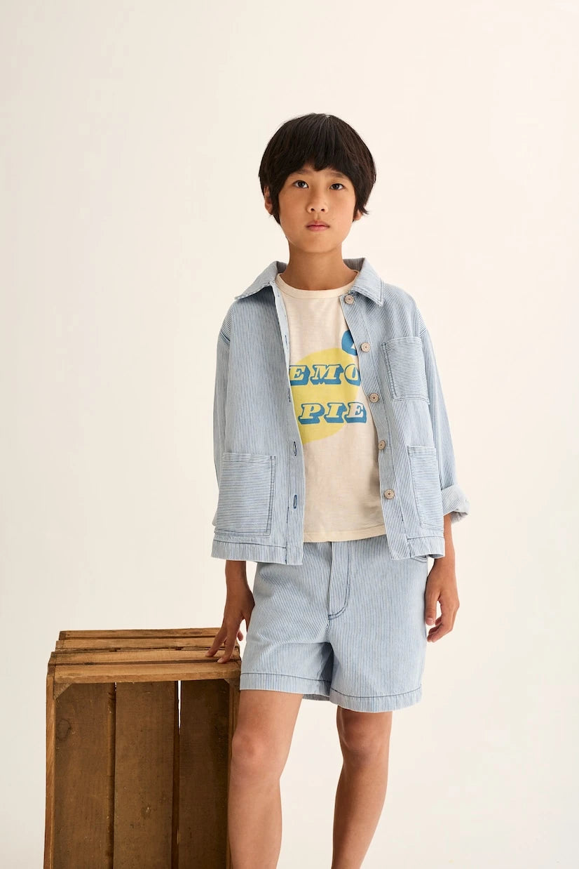 Cozmo - Ridge striped denim jacket