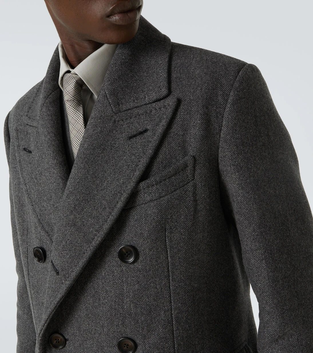 Tom Ford - Kruvaze saf yün gabardin palto