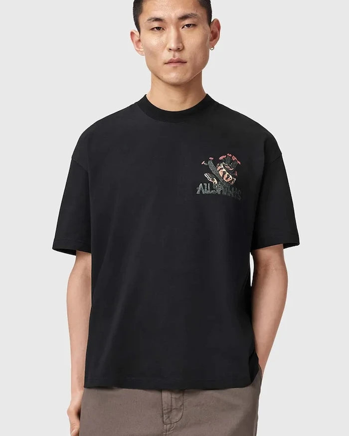 AllSaints уголемена тениска мъжка от памук CACTI