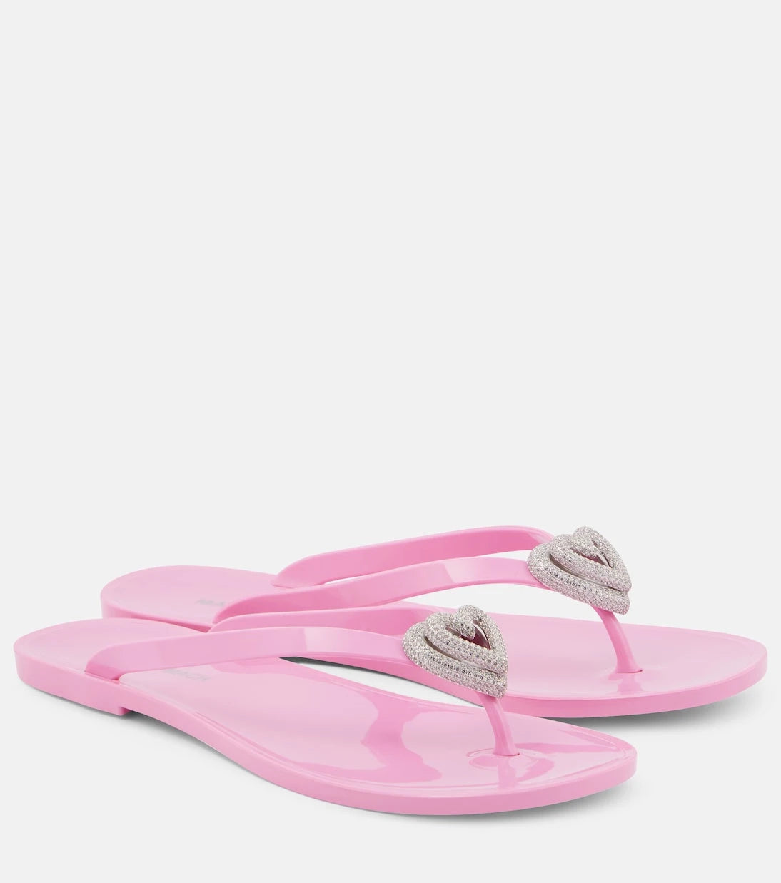 Mach & Mach - Double Heart embellished thong sandals