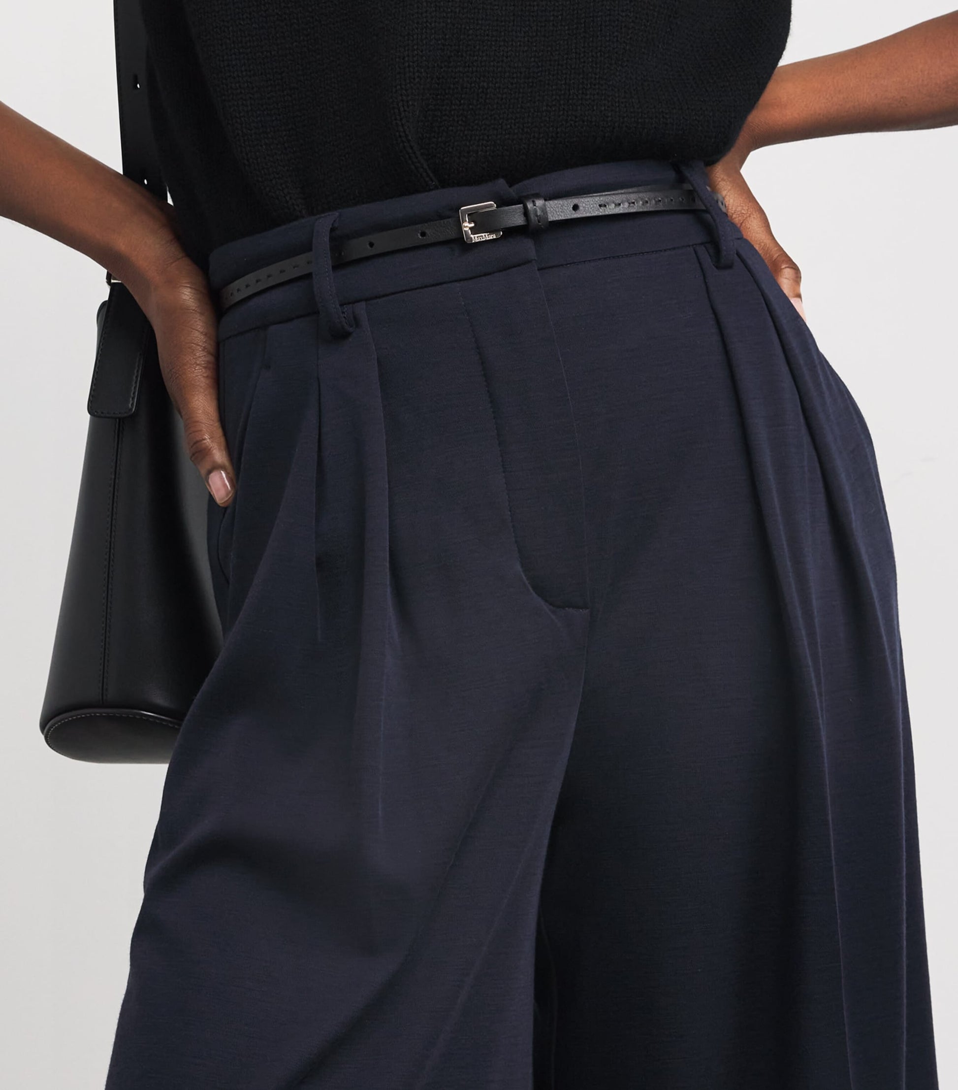 Black Leather Logo Belt