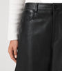 AllSaints Black Leather Jett Lea Trousers