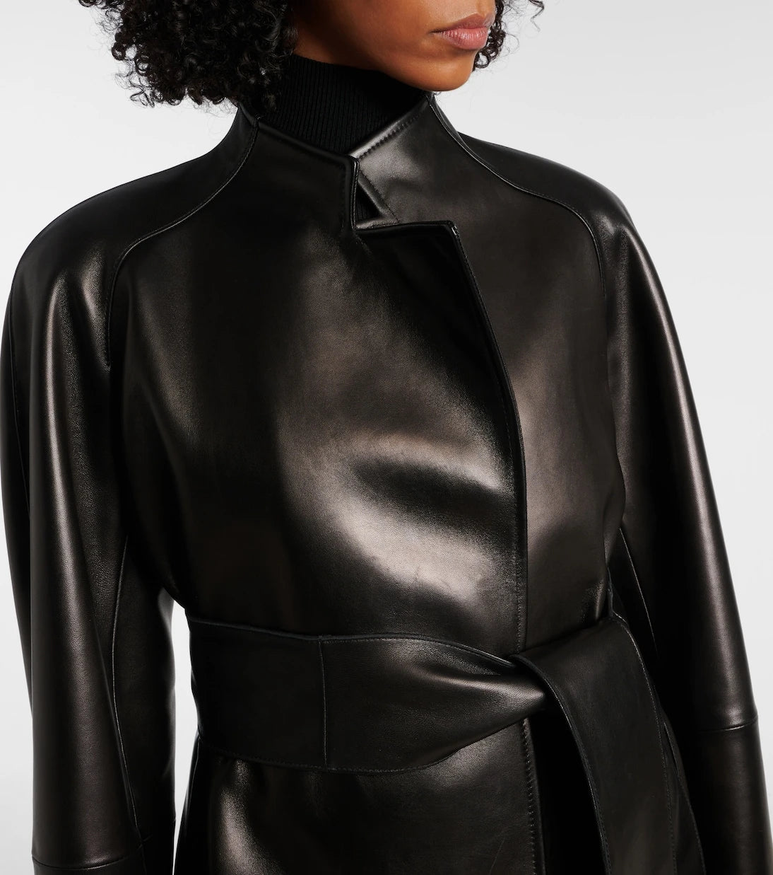 Khaite - Edith belted leather jacket