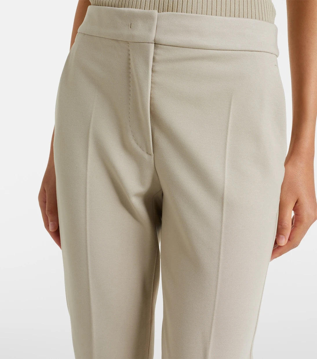 Max Mara - Cropped jersey slim pants