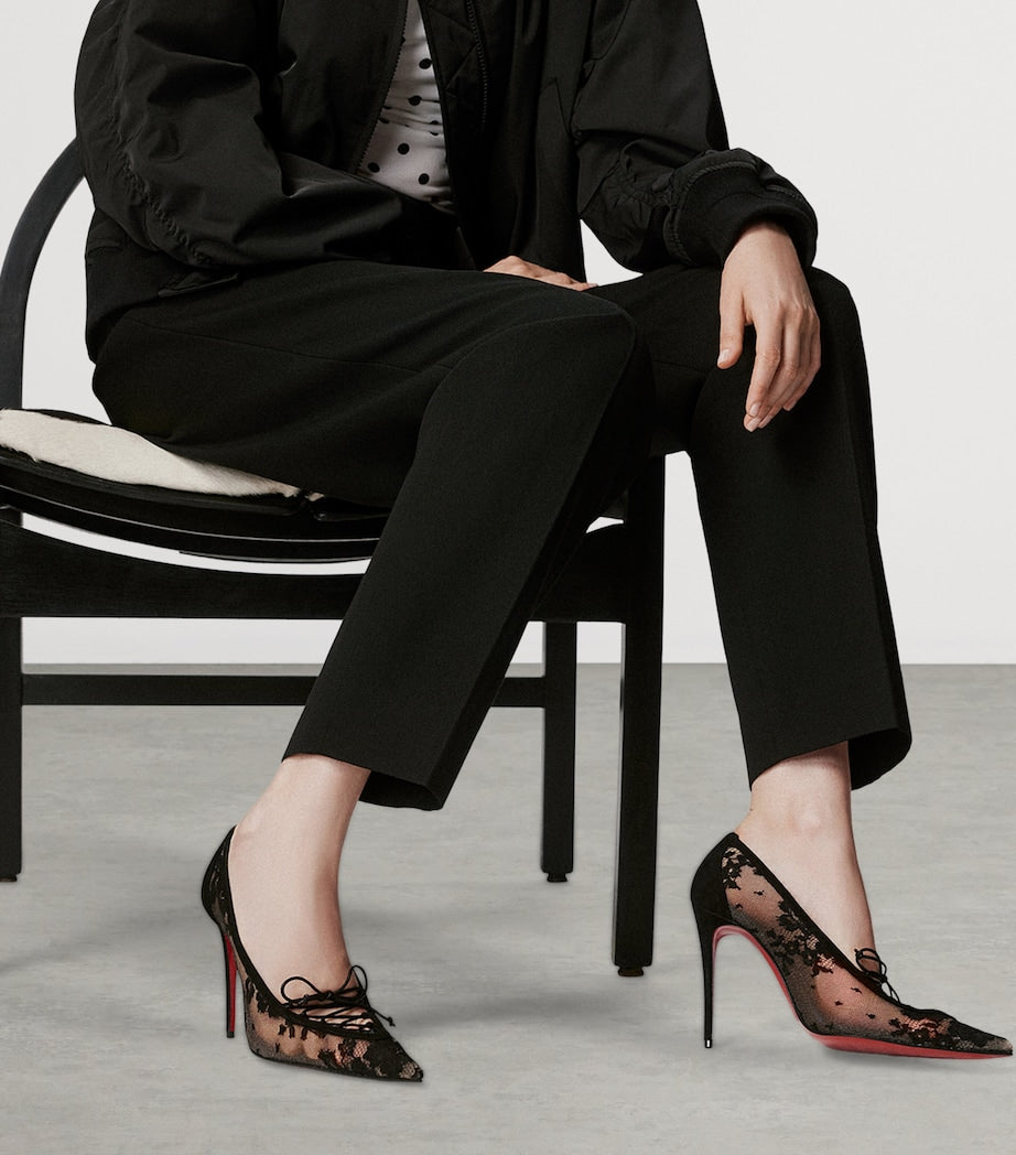 Christian Louboutin Red KM Lace-Up Pumps 100