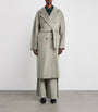 Green Wool Double-Breasted Trench Coat