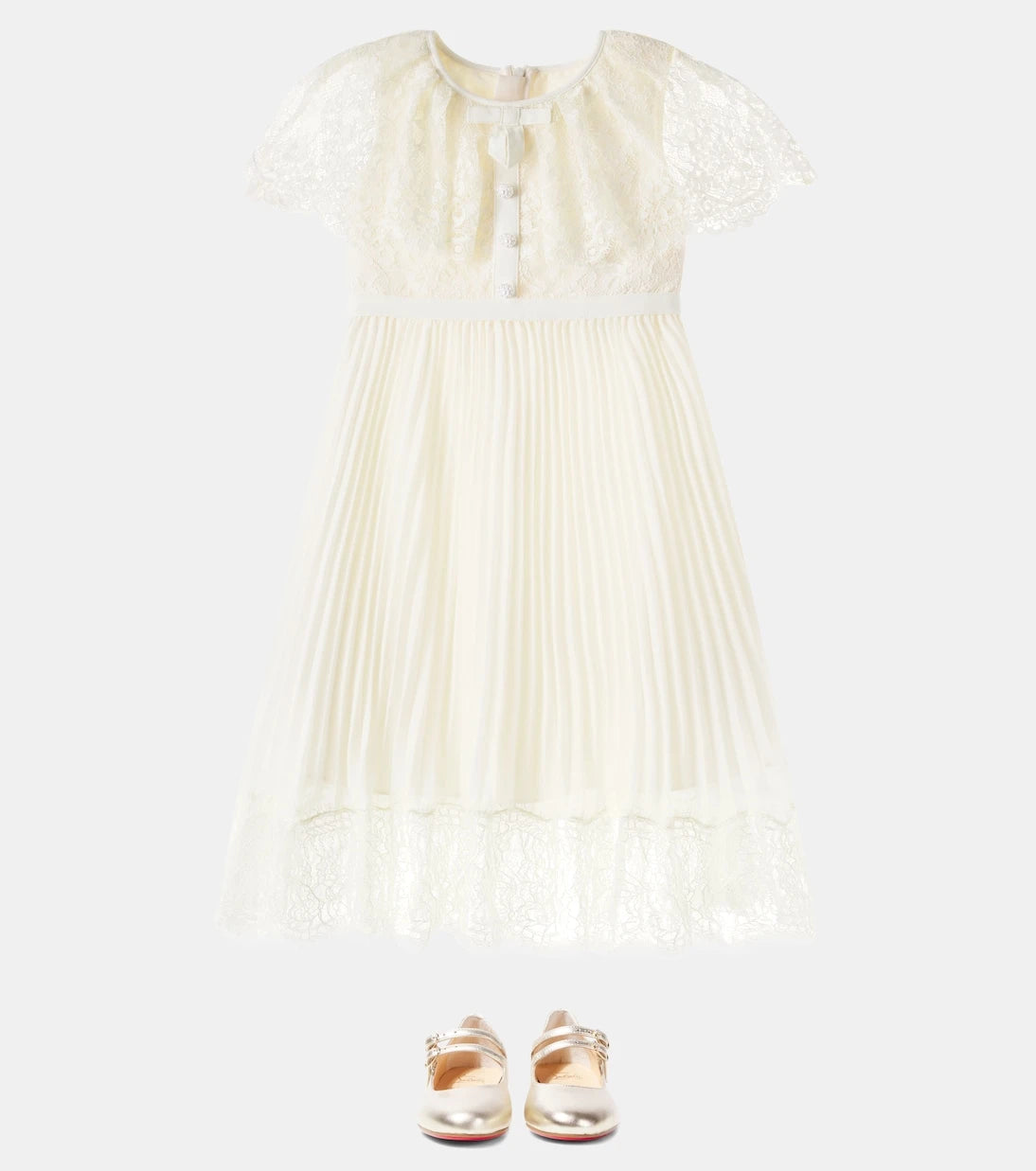 Self-Portrait Kids - Caped chiffon and lace dress