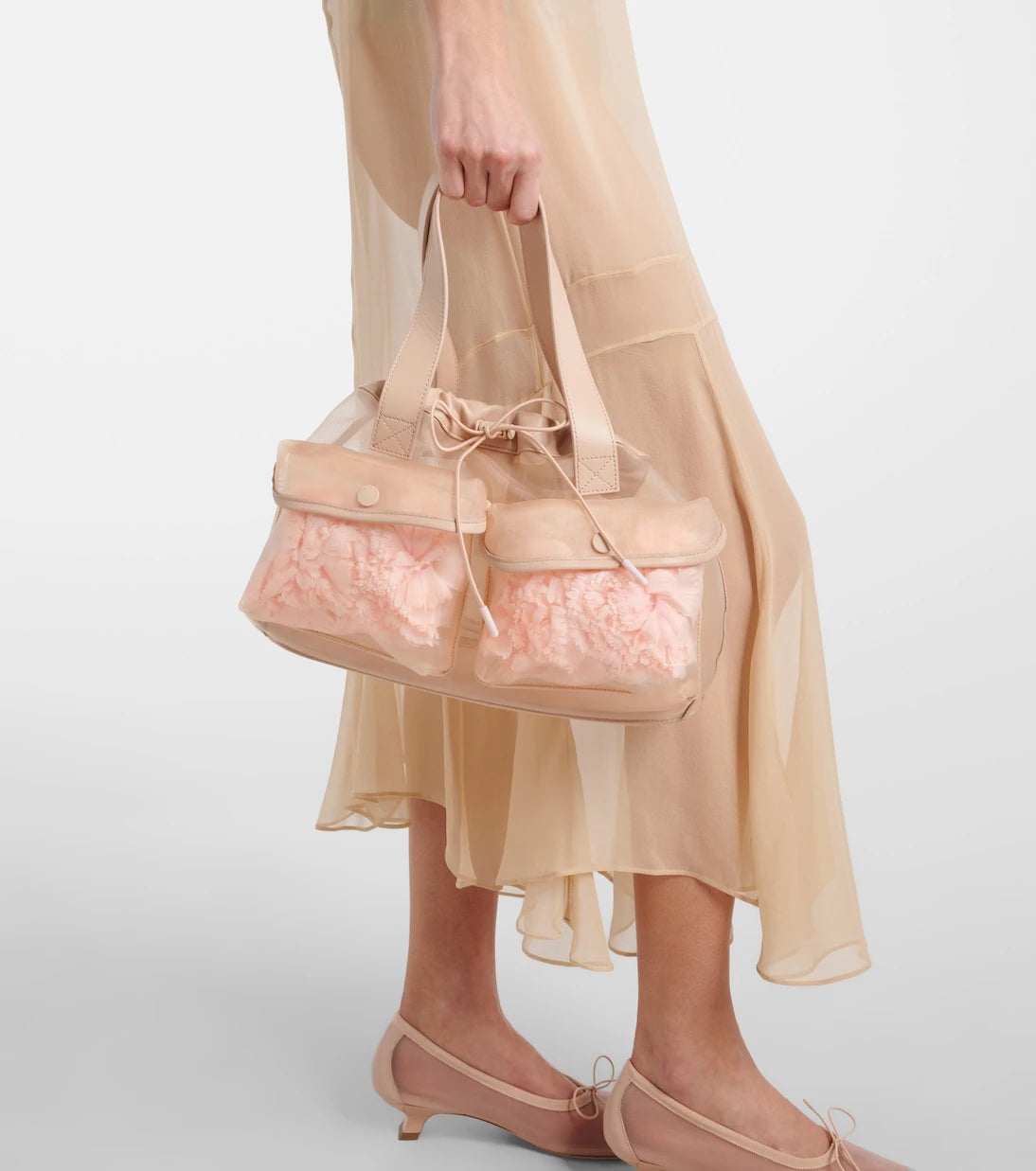 Simone Rocha - Carnation Cepli deri detaylı tote çanta