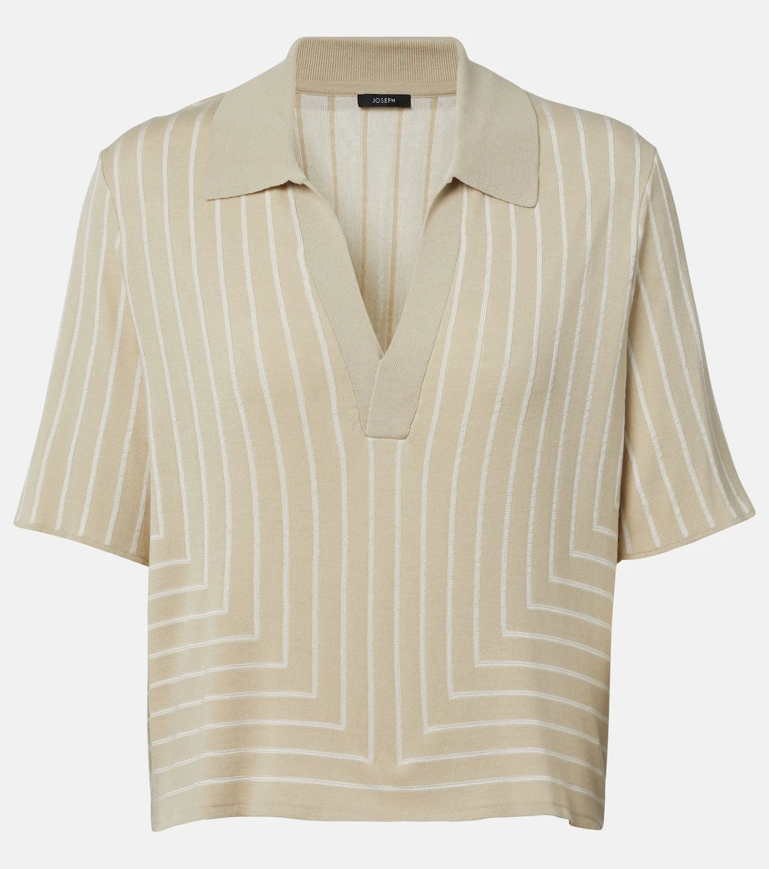 Joseph - Striped cotton and silk polo shirt