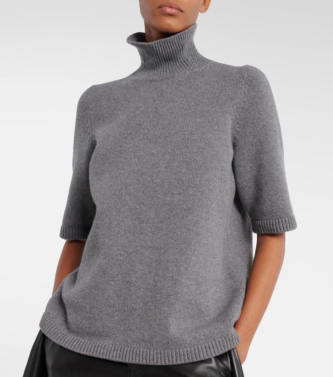 Alaïa - Knitted cashmere-blend turtleneck top