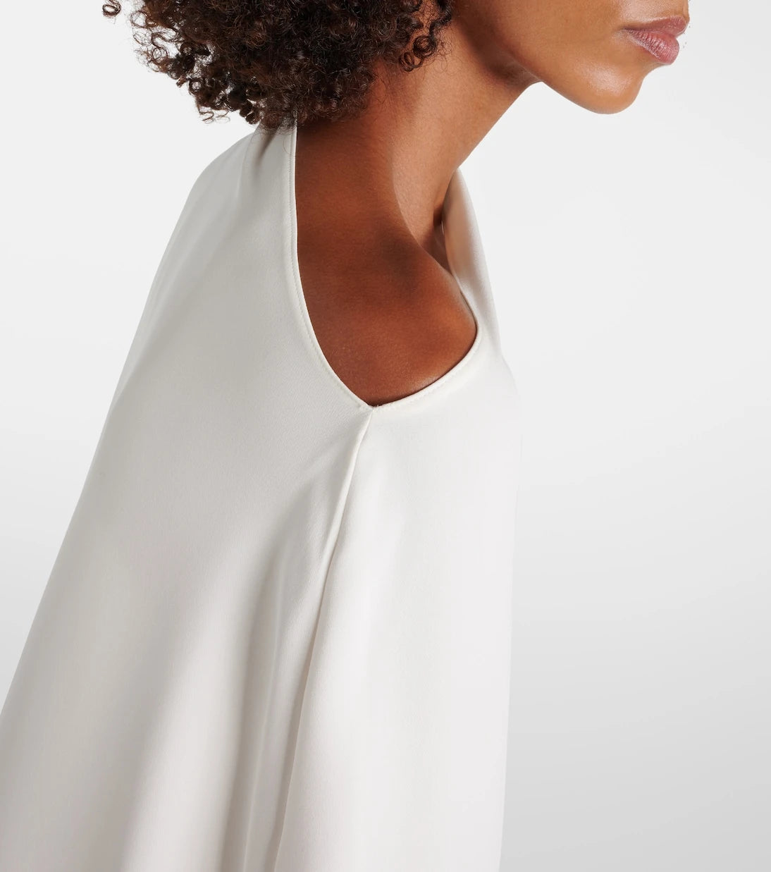 Valentino - Caped asymmetric silk midi dress