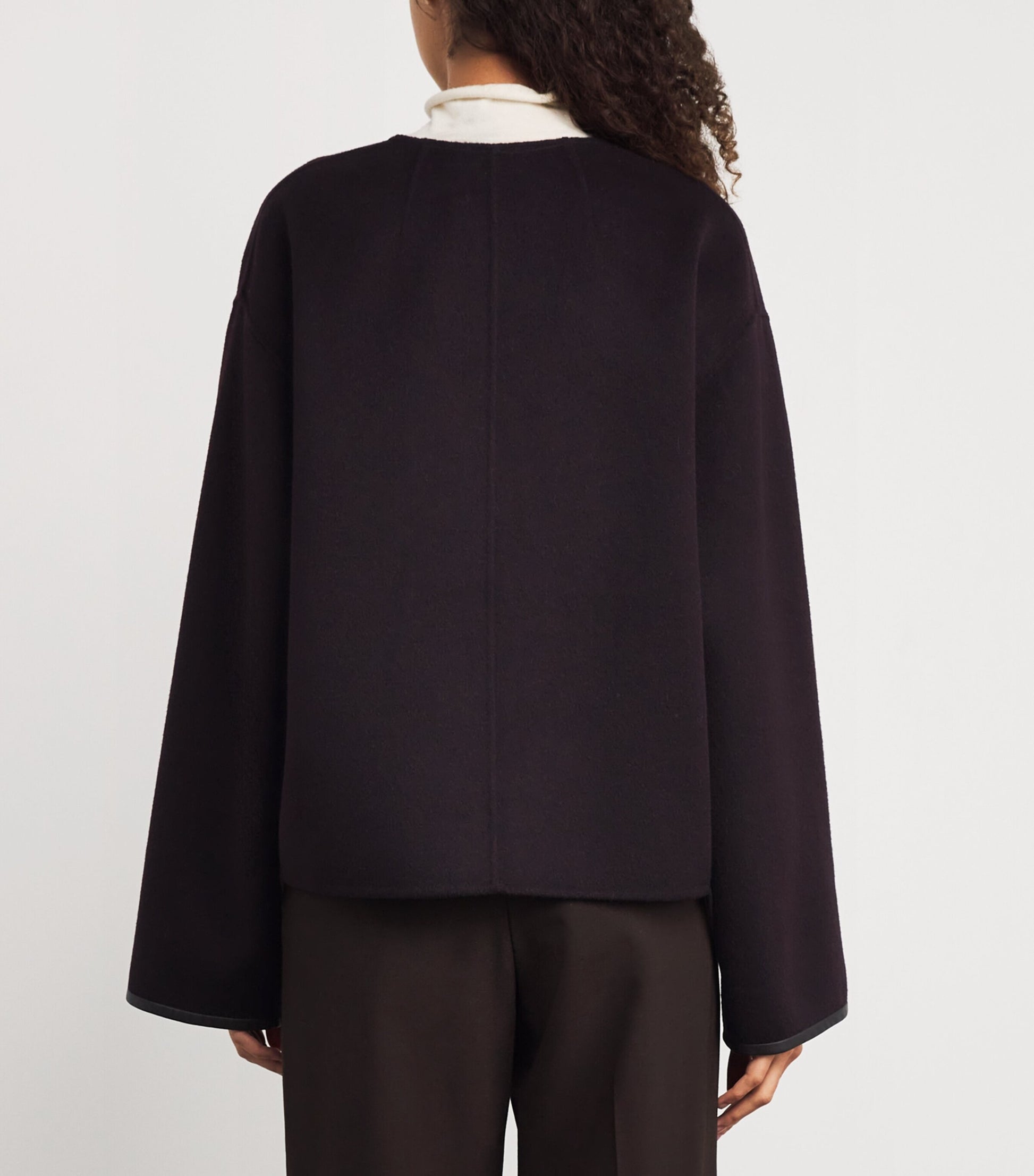 Yves Salomon Red Wool-Cashmere Double-Faced Top