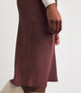 DÔEN Burgundy Silk-Blend Satin Elowette Midi Skirt