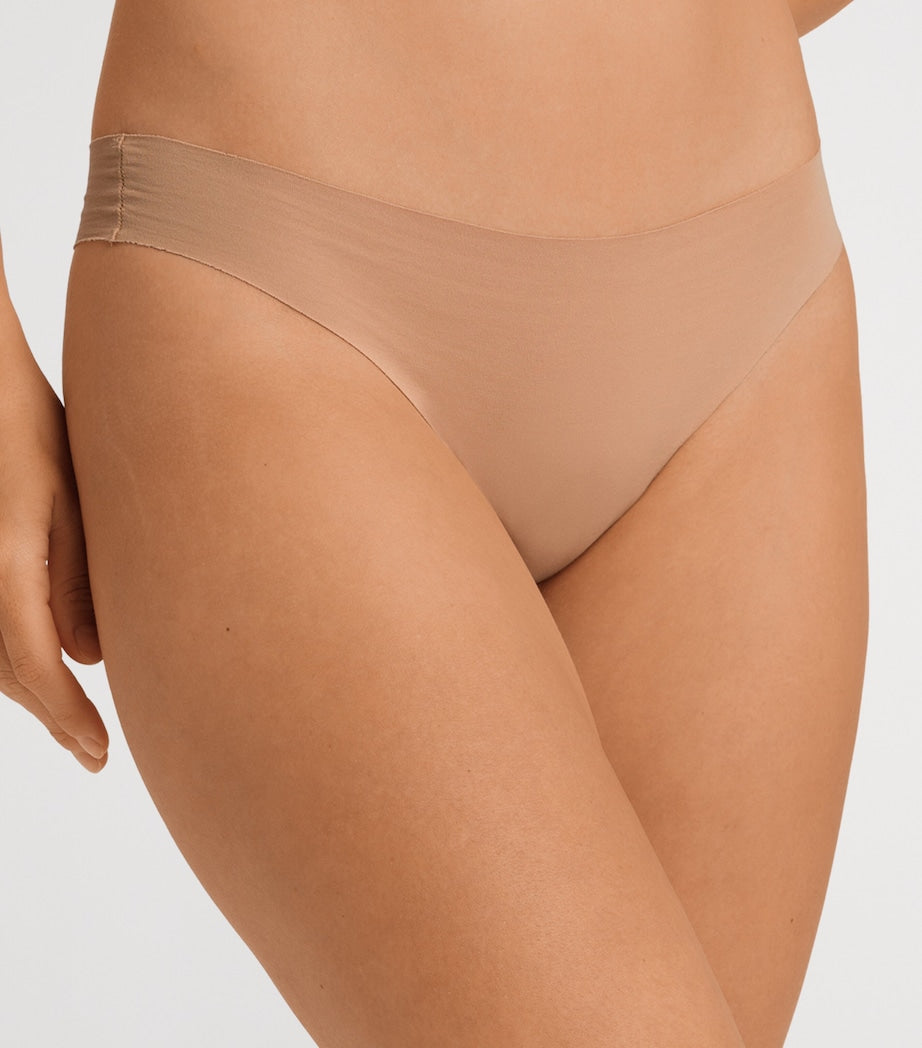 Hanro Beige Invisible Cotton Thong