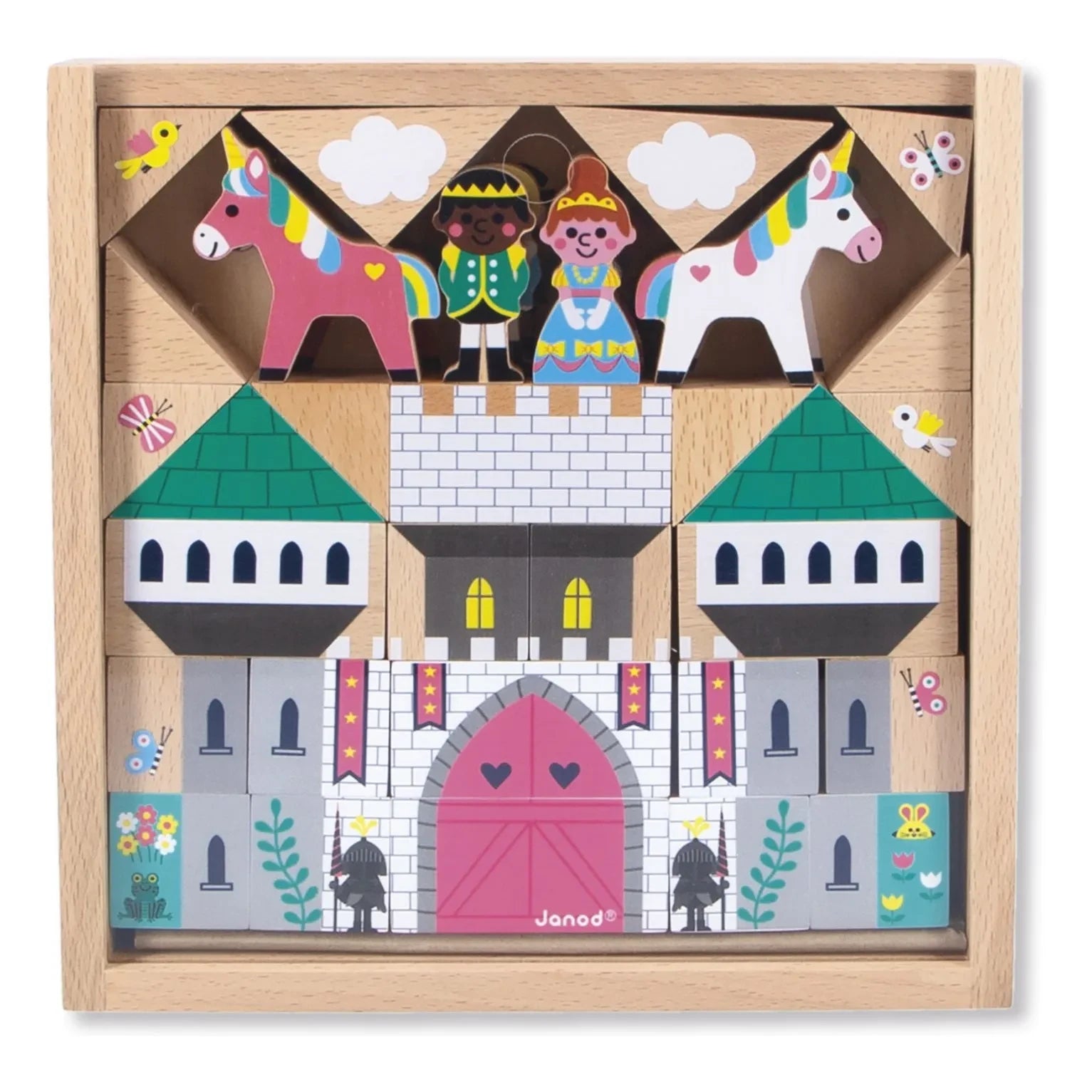 Janod - Enchanted Kingdom wooden blocks set - Cross Roads