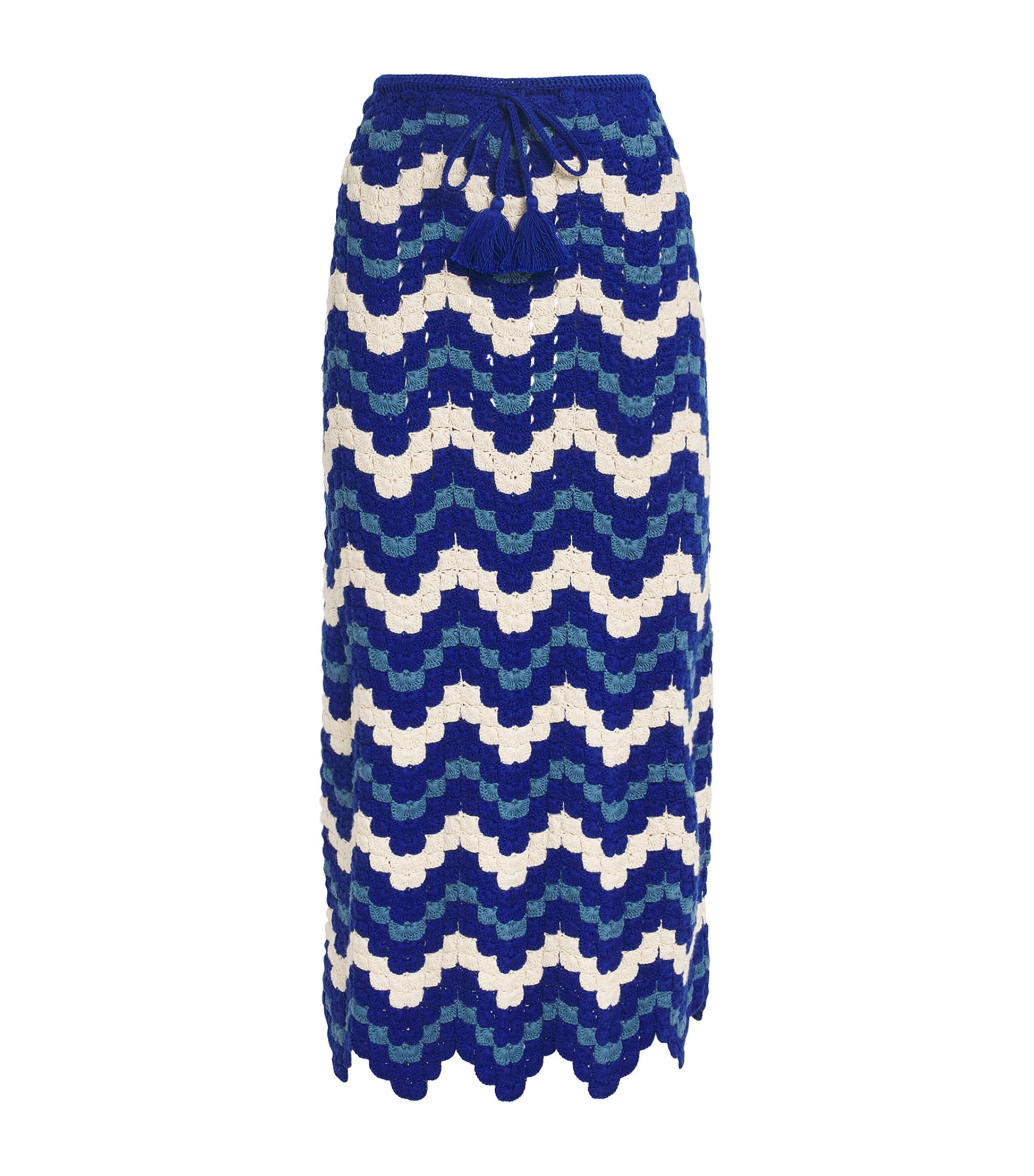 Blue Crochet Safi Midi Skirt