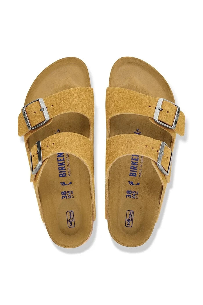 Birkenstock чехли от велур Arizona Soft Footbed Suede Leather
