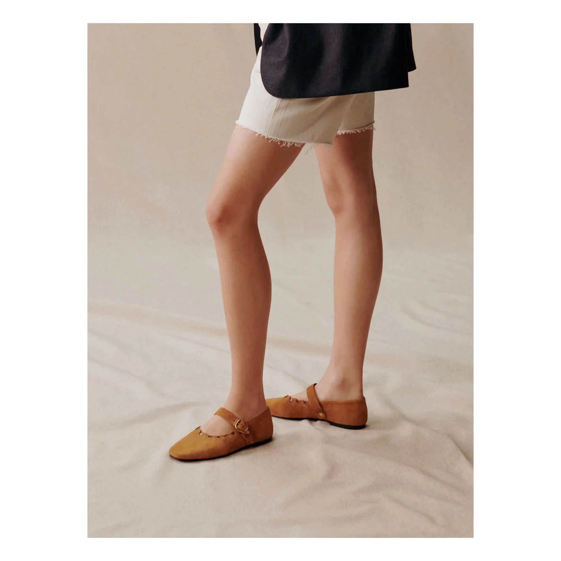 Socque Paris - Ballerinas Ginger Daim | Camel