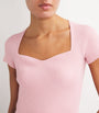Pink Short-Sleeve Ribbed Top