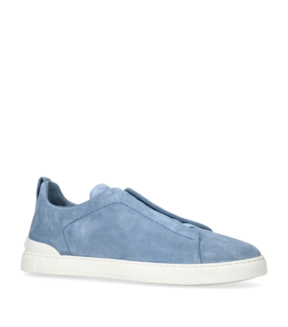 Zegna Suede Triple Stitch Sneakers