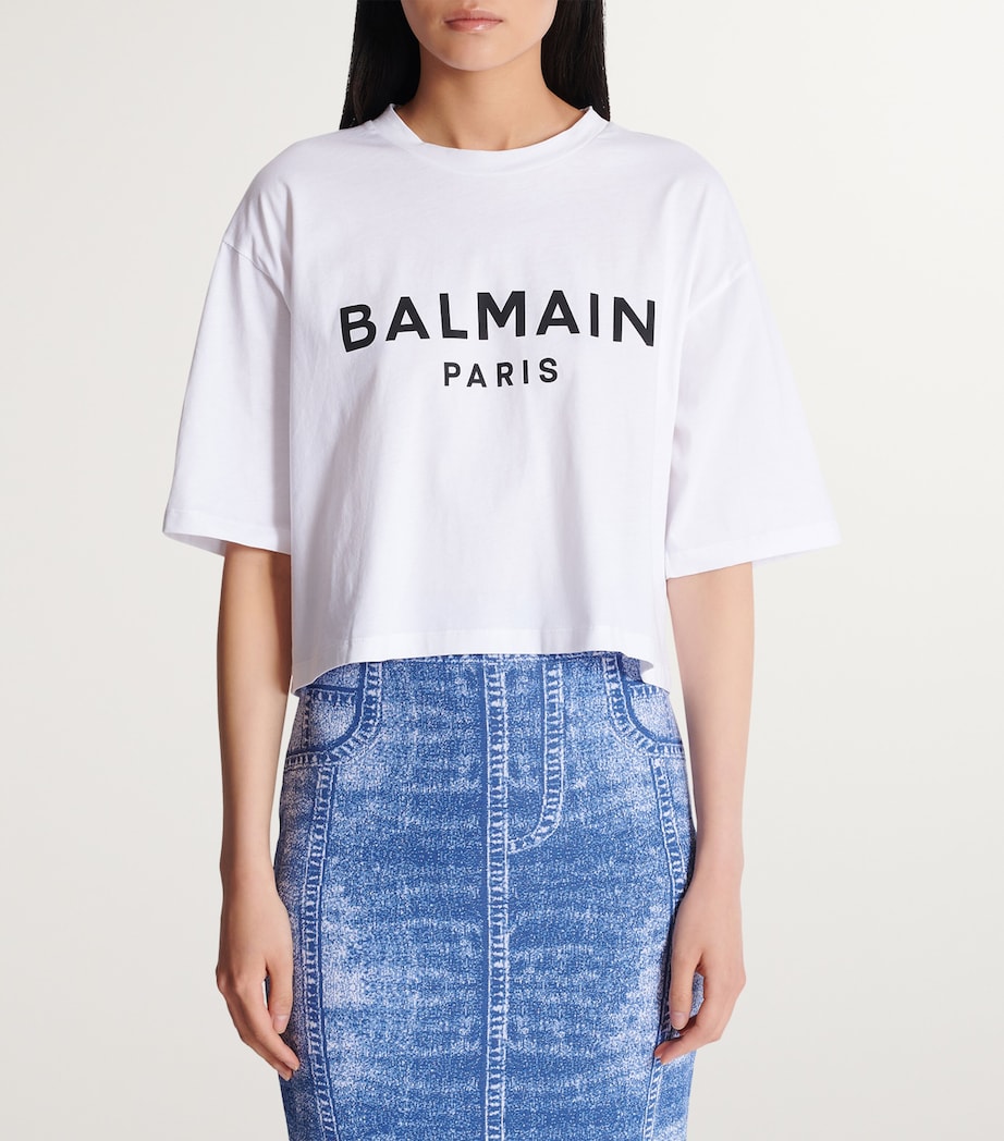 White Cropped Logo T-Shirt